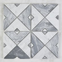 Samira White & Carrara Grey Marble Mosaic Tile